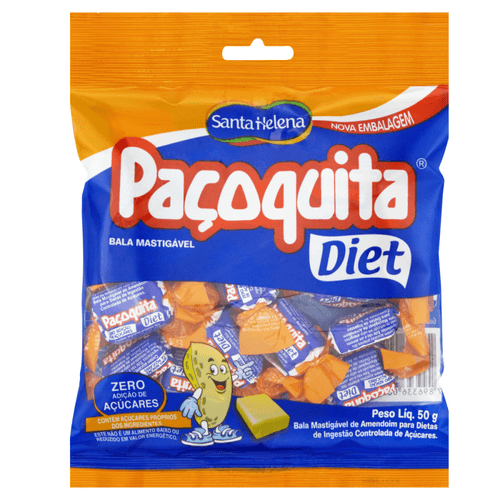 Bala Mastigável Paçoquita Diet Pacote 50 g