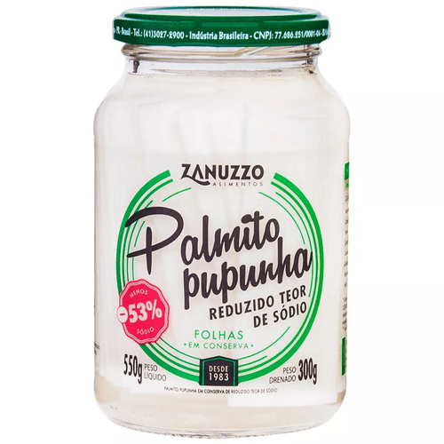 Palmito Zanuzzo Pupunha Folhas Bs 300g