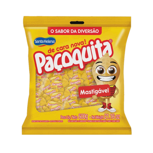 Bala Mastigável de Amendoin Paçoquita Santa Helena Pacote 600g