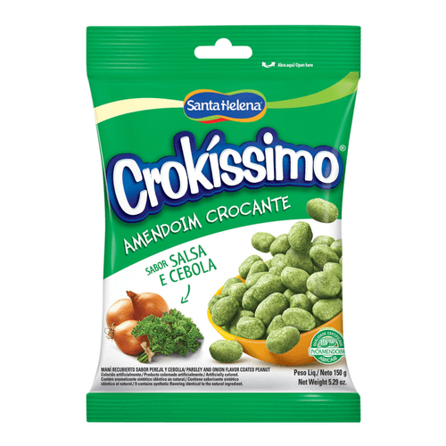 Amendoim Crocante Salsa e Cebola Crokíssimo Pacote 150g