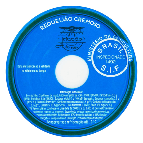 Requeijão Cremoso Light Aviação Copo 180g