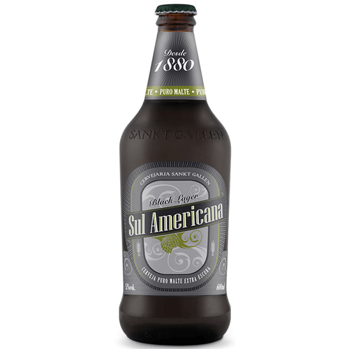 Cerveja Black Lager Puro Malte Sul Americana Garrafa 600ml