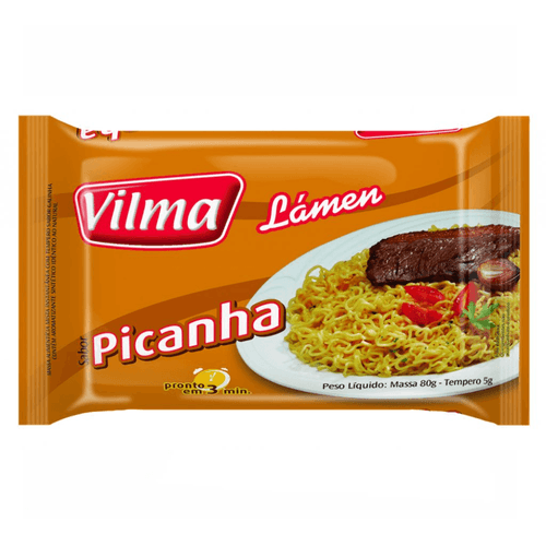 Macarrão Instantâneo Lamen Vilma 80g + Tempero Picanha 5g