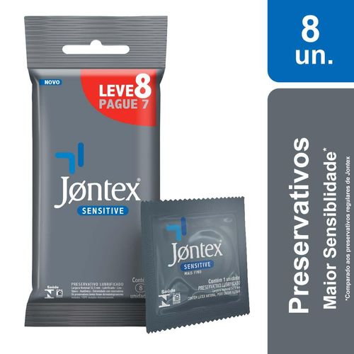 Preservativo Jontex Sensitive Leve 8 Pague 7 Unidades