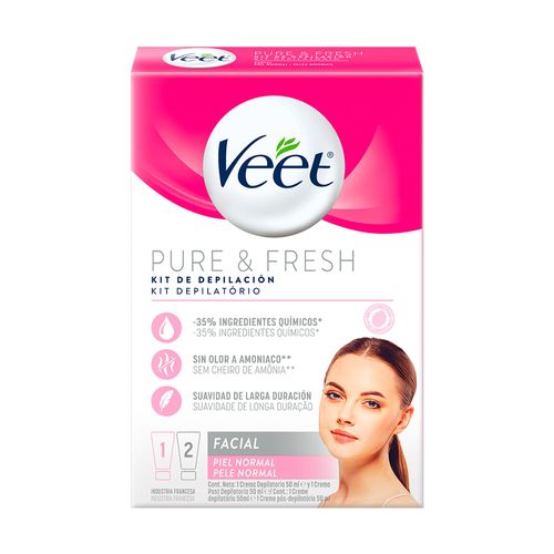 Creme Depilatório Veet Kit Depilação Facial - 2x 50ml