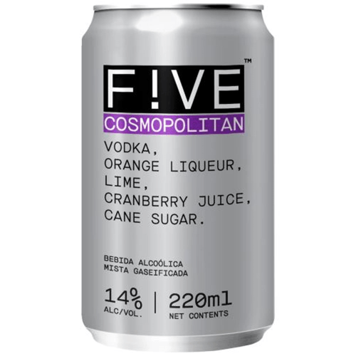 Bebida Mista Alcoólica Five Drinks Cosmopolitan Lata 220ml
