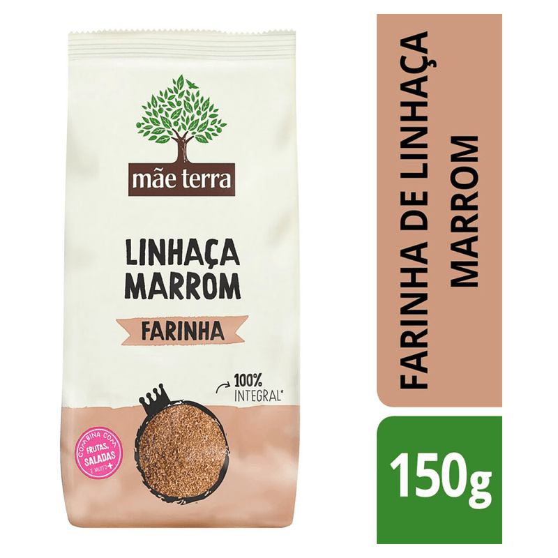 Farinha-de-Linhaca-Marrom-Integral-Mae-Terra-Pacote-150g