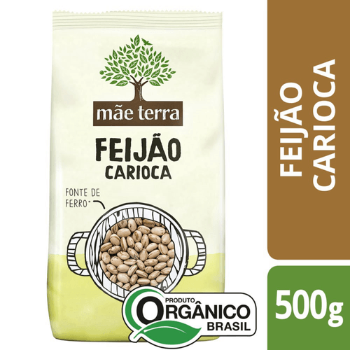 Feijão Carioca Tipo 1 Orgânico Mãe Terra Pacote 500g