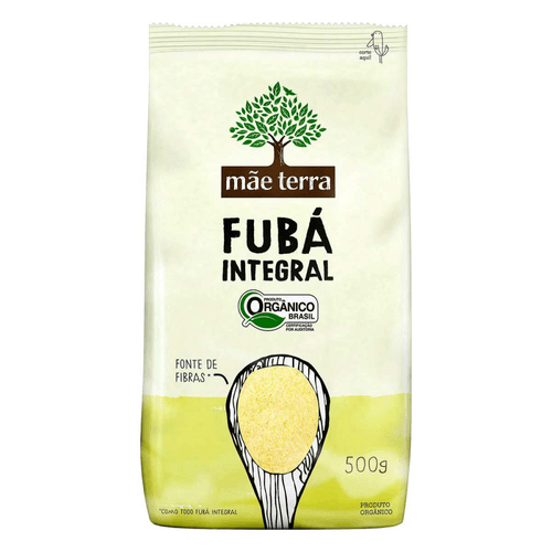 Fubá Integral Orgânico Mãe Terra Pacote 500g