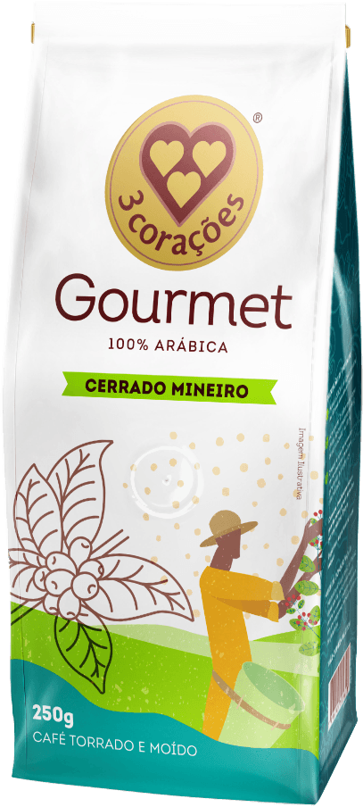Café em pó 3 Corações Gourmet Cerrado Mineiro 250g