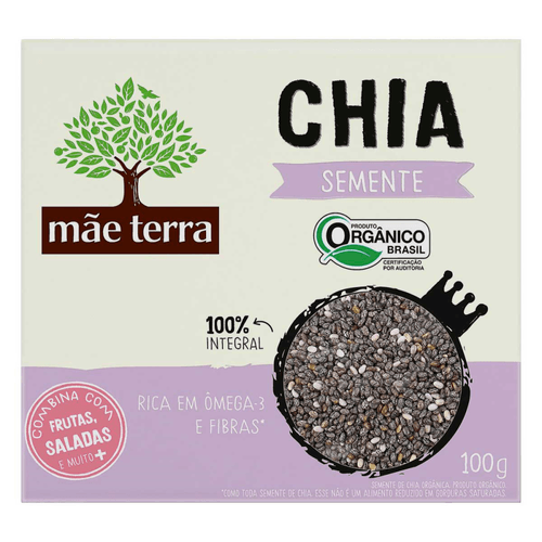 Semente de Chia Integral Orgânica Mãe Terra Caixa 100g