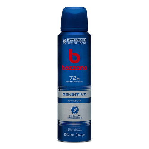 Desodorante Sem Perfume Antitranspirante Aerossol Masculino Bozzano Sensitive 150ml