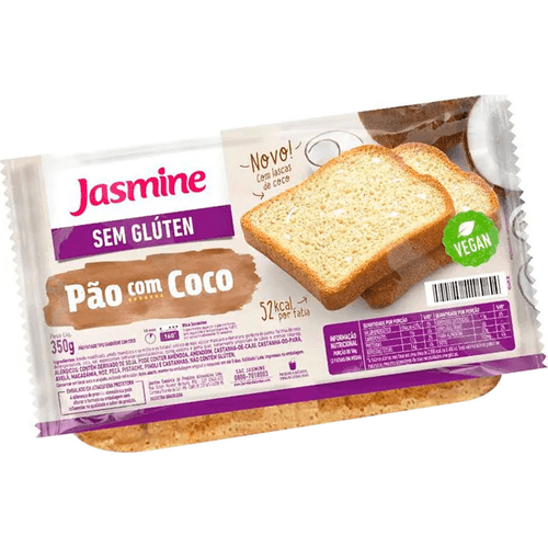 Pão Fatiado Com Coco Jasmine Sem Glúten 350G