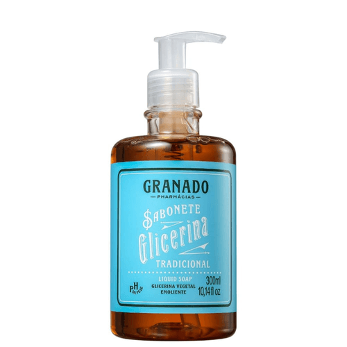 Sabonete Líquido Vegetal Emoliente Tradicional Granado Glicerina Frasco 300ml