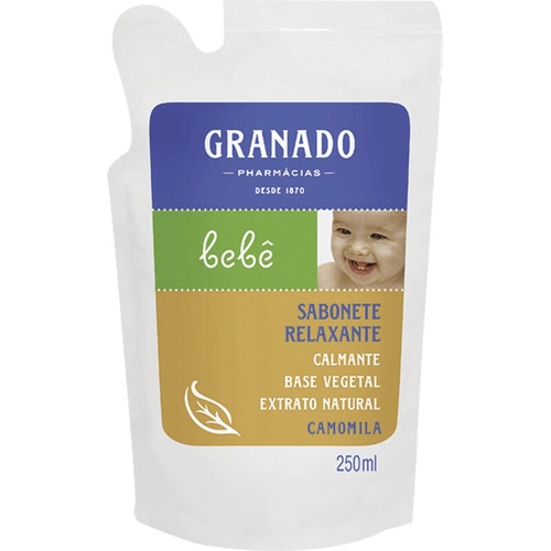 Sabonete Líquido Relaxante Camomila Granado Bebê Sachê 250ml Refil