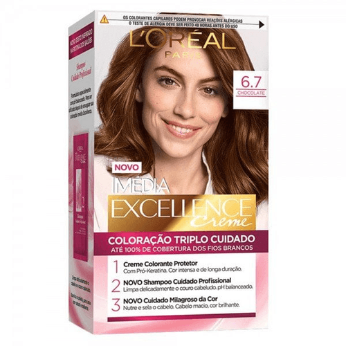 Coloração Permanente Imédia Excellence De L'Oréal Paris 6.7 Chocolate Puro