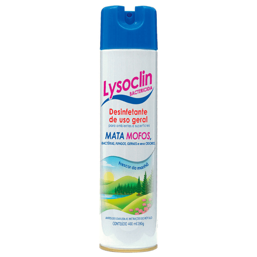 Desinfetante Aerossol Bactericida Frescor Da Manhã Lysoclin Frasco 400ml