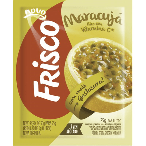 Refresco em Pó Maracujá Frisco Pacote 25g