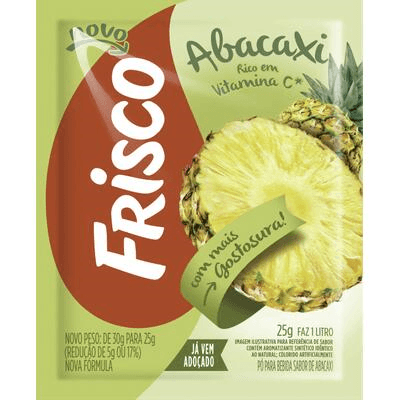 Refresco em Pó Abacaxi Frisco Pacote 25g