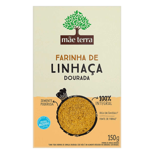 Farinha de Linhaça Dourada 100% Integral Mãe Terra Caixa 150g