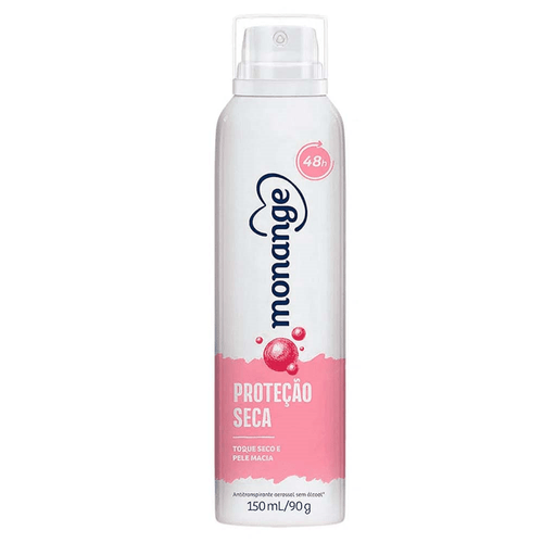 Desodorante Aerossol Antitranspirante Monange Feminino Proteção Seca 150ml