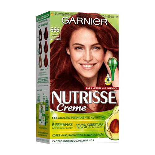 Tintura Permanente Nutrisse Máscara Nutritiva Kit 666 Louro Escuro Avermelhado Intenso