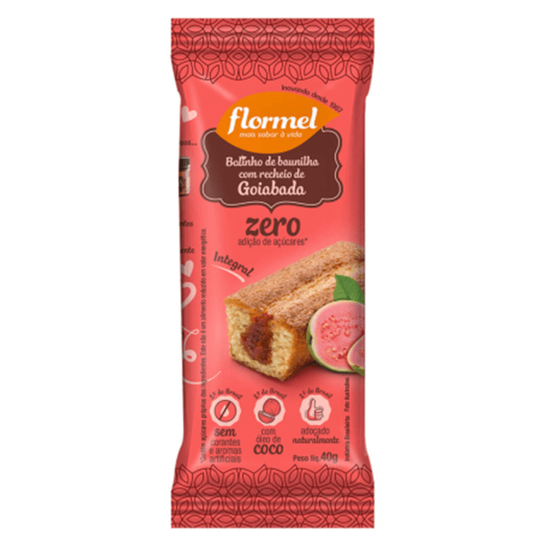 Bolinho-Integral-Baunilha-Recheio-Goiabada-Flormel-Pacote-40g