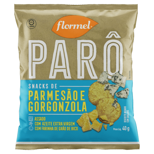 Snack Parmesão e Gorgonzola Flormel Parô Pacote 40g