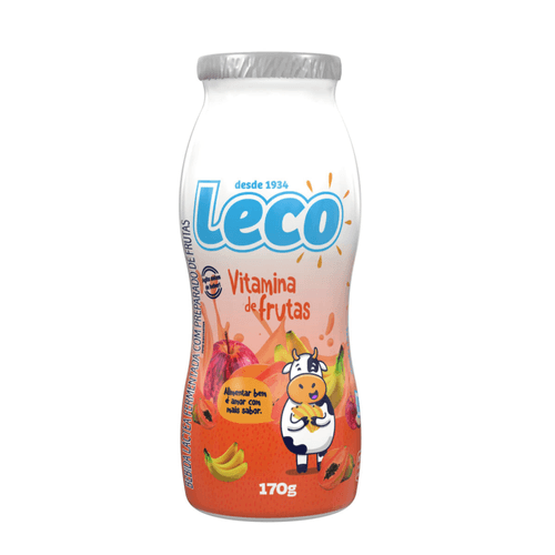 Bebida Láctea Fermentada com Preparado de Vitamina de Frutas Leco Frasco 170g