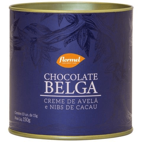 Chocolate Belga Flormel com Creme de Avelã e Nibs de Cacau 150g