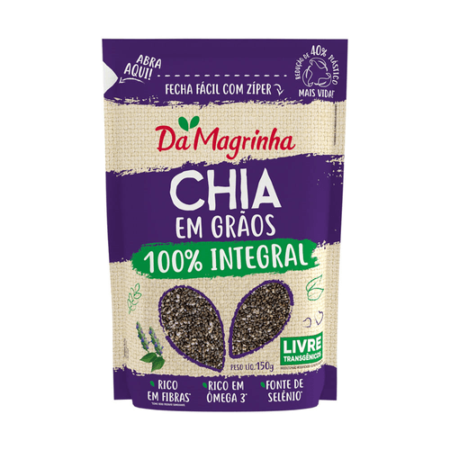 Chia em Grãos 100% Integral Da Magrinha Pouch 150g