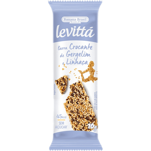 Barra de Cereal Crocante Levita Gergelim e Linhaça 10g