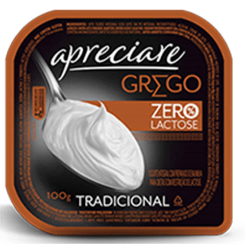 Iogurte Grego Apreciare Tradicional Zero Lactose 100g