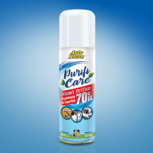 Álcool em Spray Aerossol 70% Purifi Care 300ml