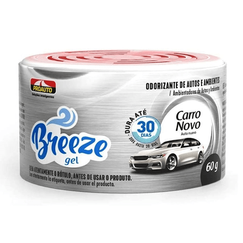 Odorizador Gel De Autos E Ambientes Carro Novo Proauto Breeze Pote 60g