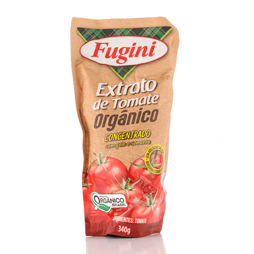 Extrato de Tomate Orgânico Fugini Sem Pele e Sem Semente 340g