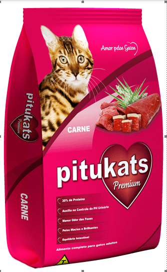 Ração Gato Pitukats Carne 1Kg