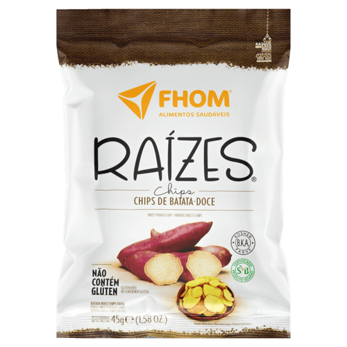 Chips de Batata-Doce Frita Fhom Raízes Pacote 45g