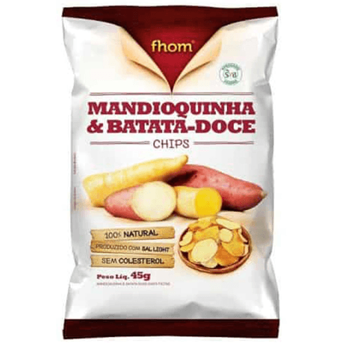 Chips De Mandioquinha E Batata-doce Fhom Pacote 45g