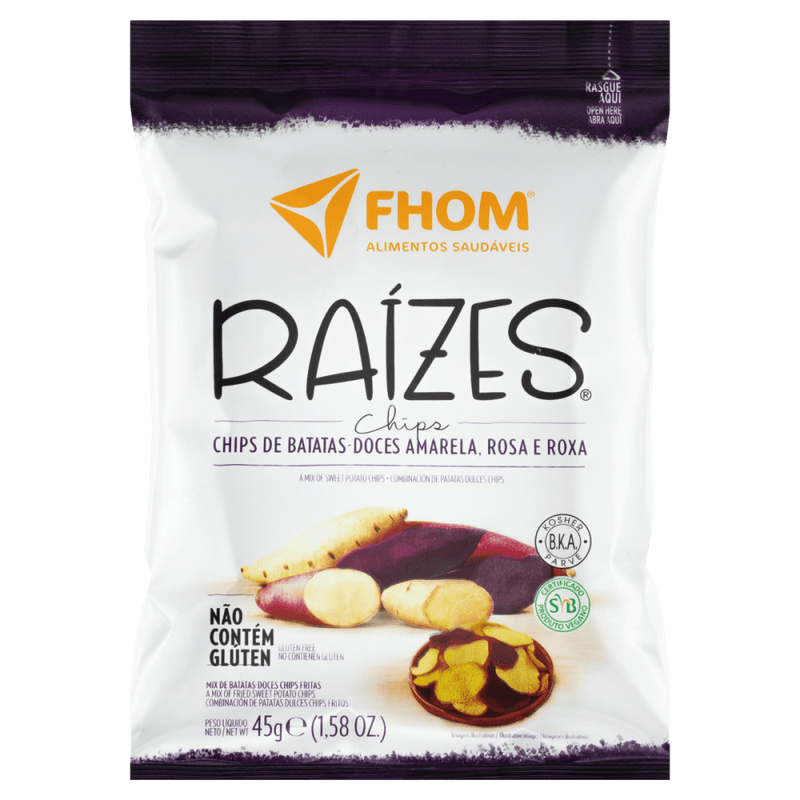 Chips-de-Batatas-Doces-Fritas-Amarela-Rosa-e-Roxa-Fhom-Raizes-Pacote-45g