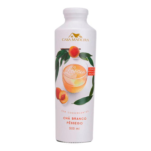 Chá Branco Pêssego Zero Açúcar Casa Madeira Libertea Garrafa 500ml