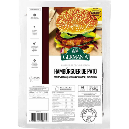 Hambúrguer de Pato Vila Germania Congelado 200g
