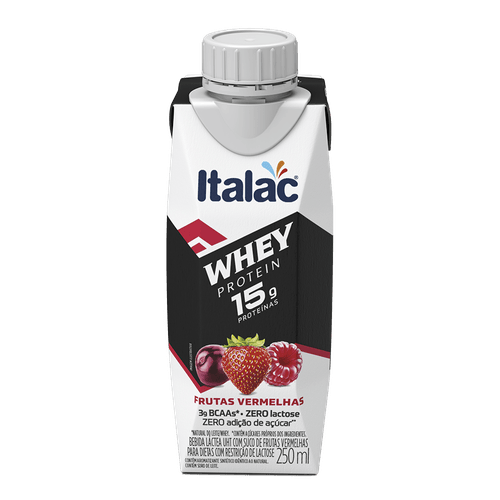 Bebida Sem Lactose Whey Pro Italac Frutas Vermelhas 250 ml