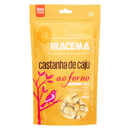 Castanha-de-caju Assada Sem Sal Iracema Ao Forno Pouch 100g