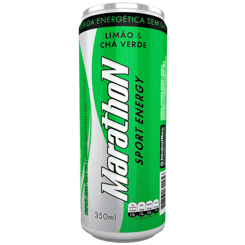 Bebida Energética Marathon Isoenergy Limão com Chá Verde Lata 350ml