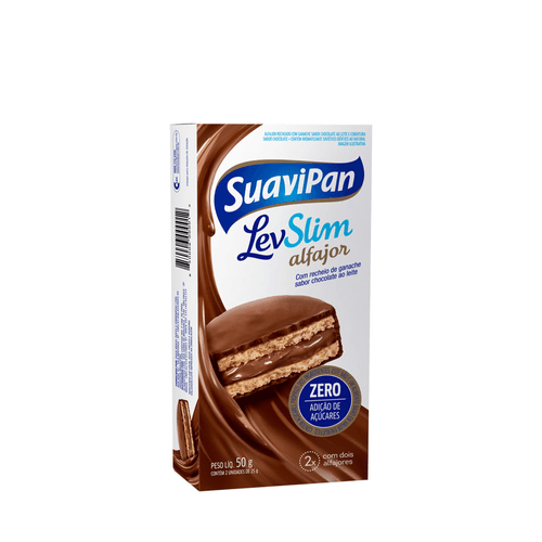 Alfajor Suavipan Chocolate ao Leite Zero Açúcar 25g 2 Unidades