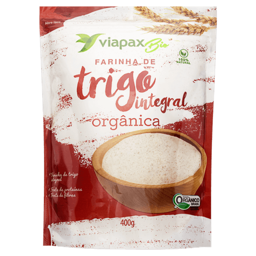 Farinha De Trigo Integral Orgânica Viapax Bio Sachê 400g