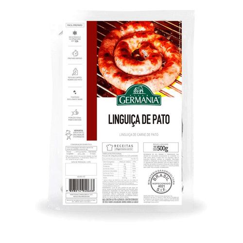 Linguiça Pato Villa Germania Congelada 500g