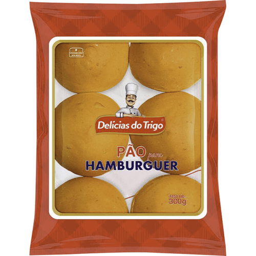 Pão de Hambúrguer Delícias do Trigo 6 Unidades 300g