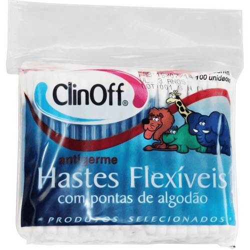 Hastes Flexiveis Com Pontas De Algodão Cartucho Clin Off